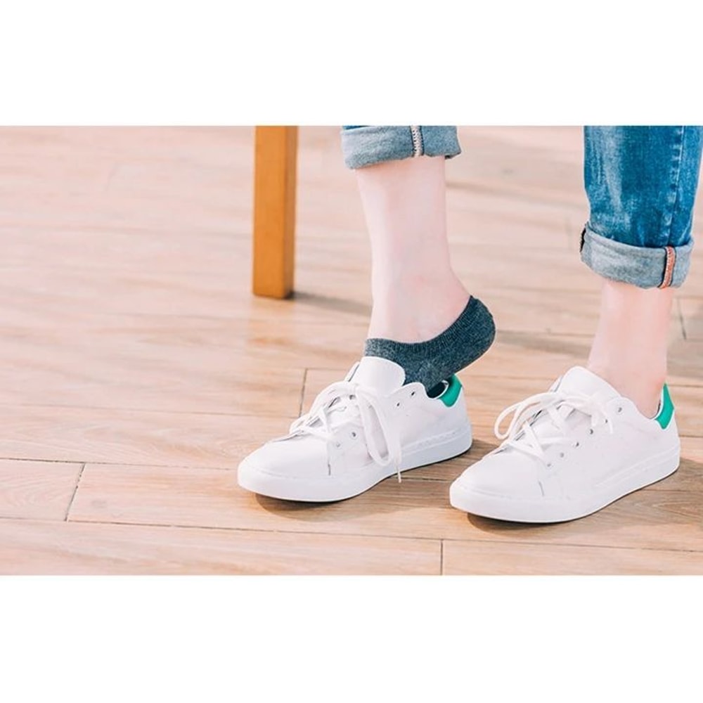 Mens Cotton Invisible Boat Socks With Anti Slip Heel 5 Pairs 12