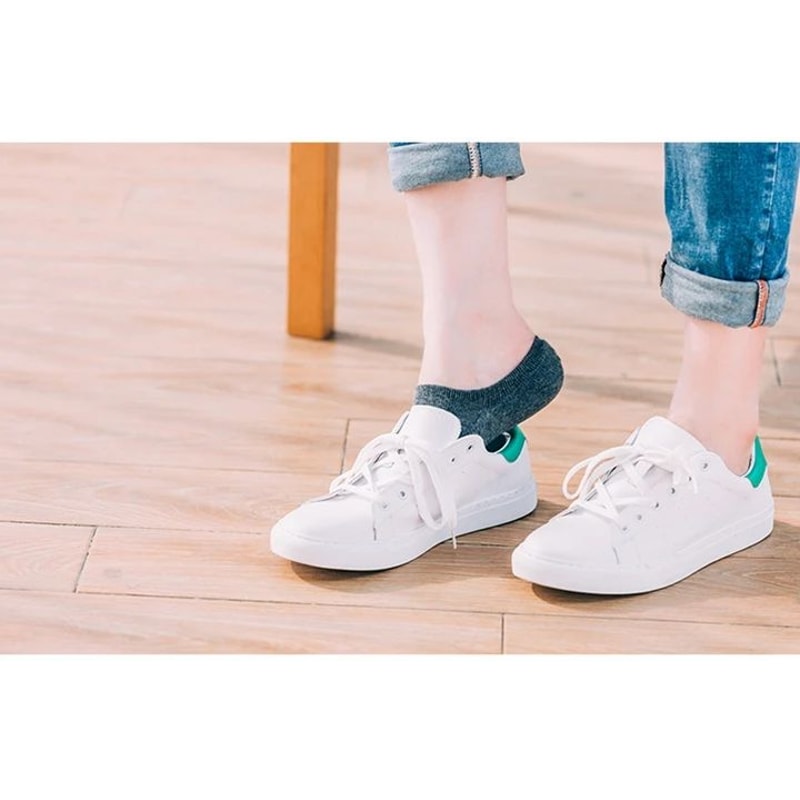 Mens Cotton Invisible Boat Socks With Anti Slip Heel 5 Pairs 12