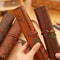 Retro Leather Roll Pencil Case Large Capacity Organizer 5