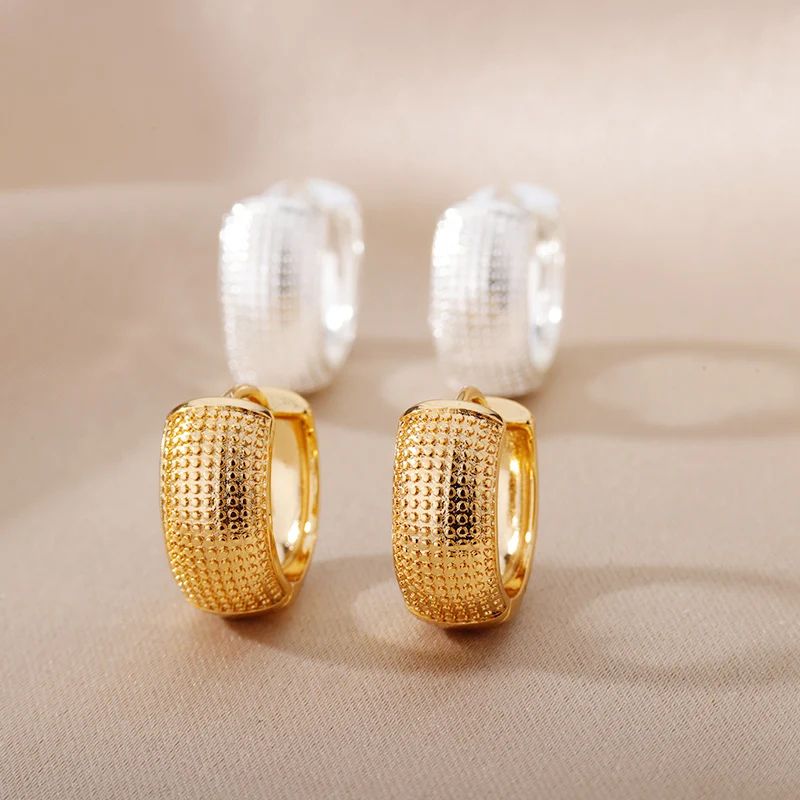 Gold Color Small Hoop Earrings Stainless Steel Womens Jewelry 5