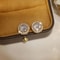 White Zircon Crystal Stud Earrings Gold Color Vintage Style 2