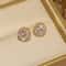 White Zircon Crystal Stud Earrings Gold Color Vintage Style 5