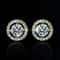 White Zircon Crystal Stud Earrings Gold Color Vintage Style 6