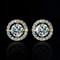 White Zircon Crystal Stud Earrings Gold Color Vintage Style 6