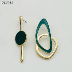 asymmetric enamel metal post earrings trendy womens jewelry
