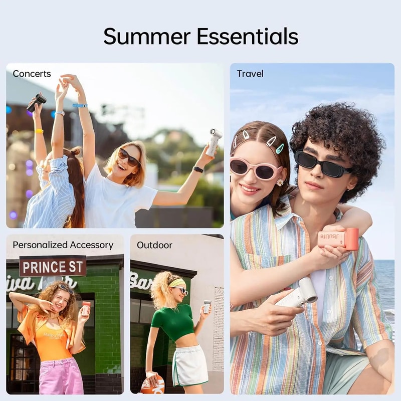 JISULIFE Turbo Handheld Fan 5000mAh USB Rechargeable 4