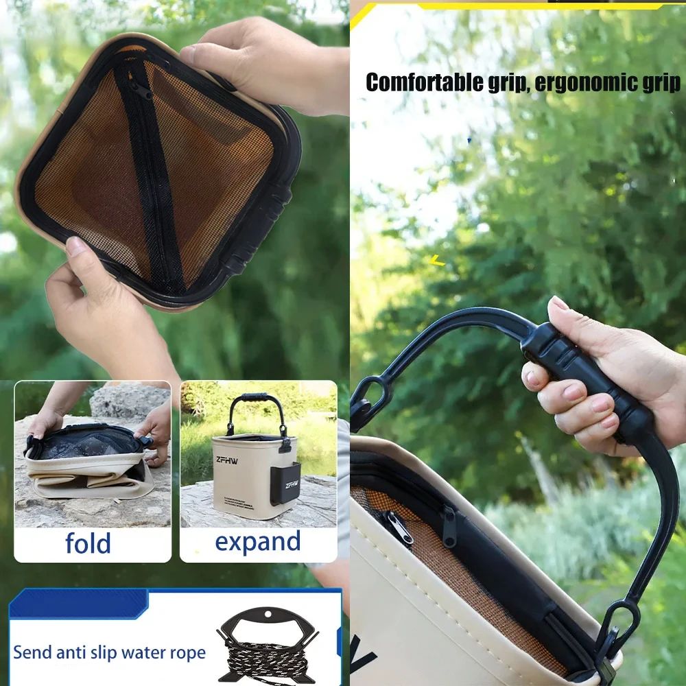 Portable Fishing Tackle Bucket Organizer Storage Box 3