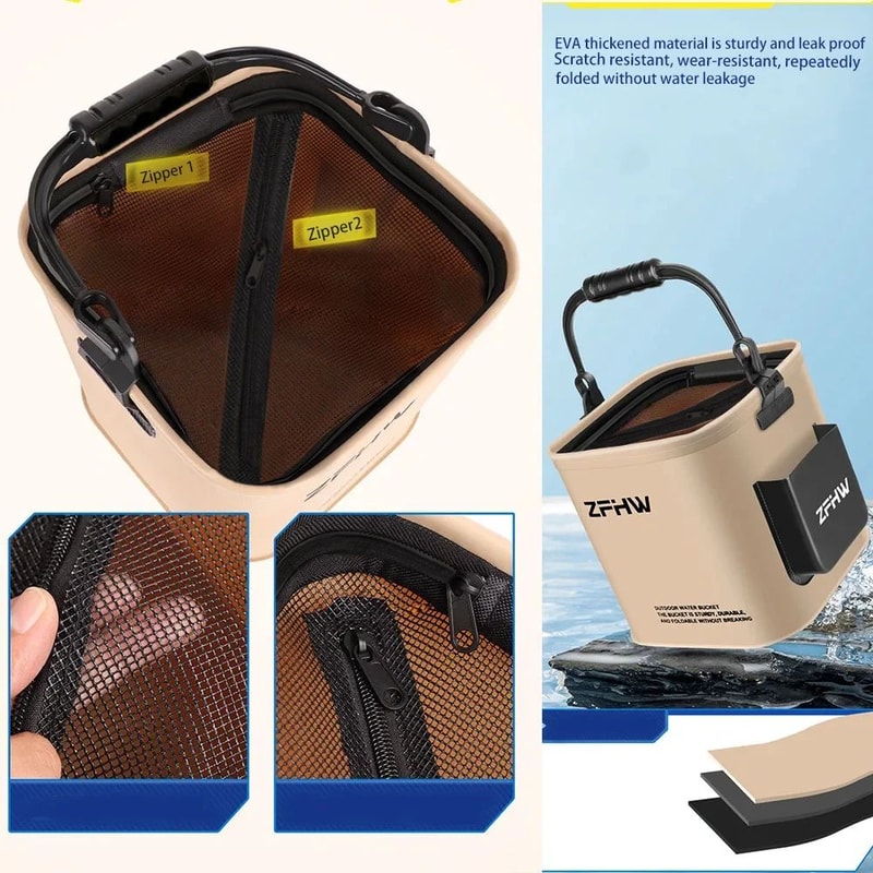 Portable Fishing Tackle Bucket Organizer Storage Box 6