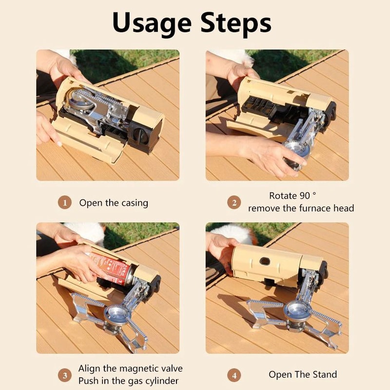 TARKA Portable Camping Gas Stove 2600W Folding Burner 6