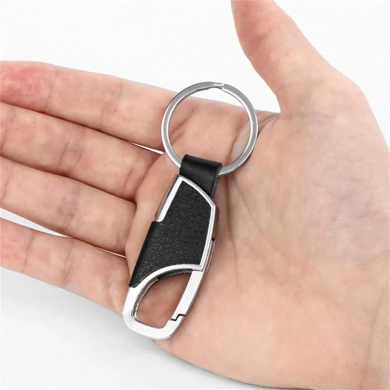 Leather Metal Keychain Stylish Car Key Ring 2