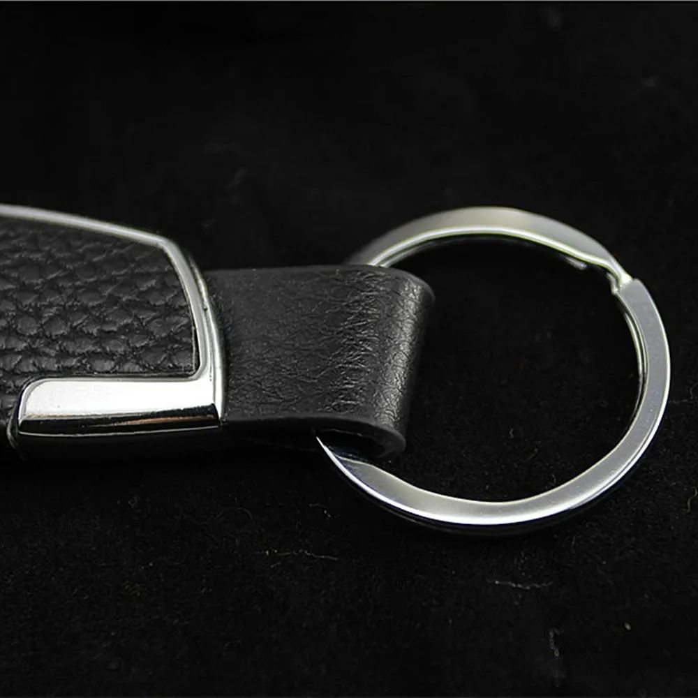 Leather Metal Keychain Stylish Car Key Ring 4
