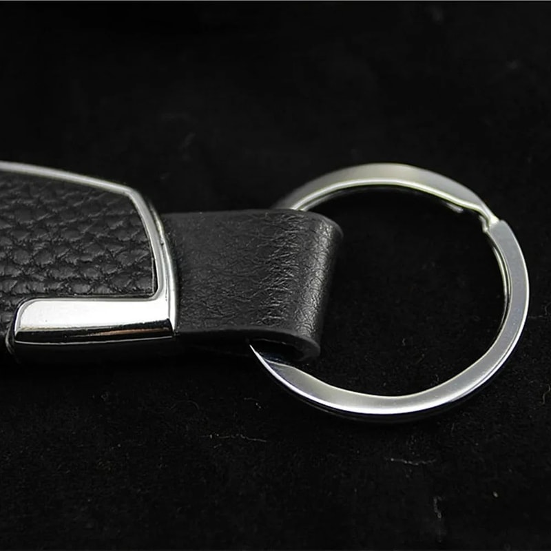 Leather Metal Keychain Stylish Car Key Ring 4