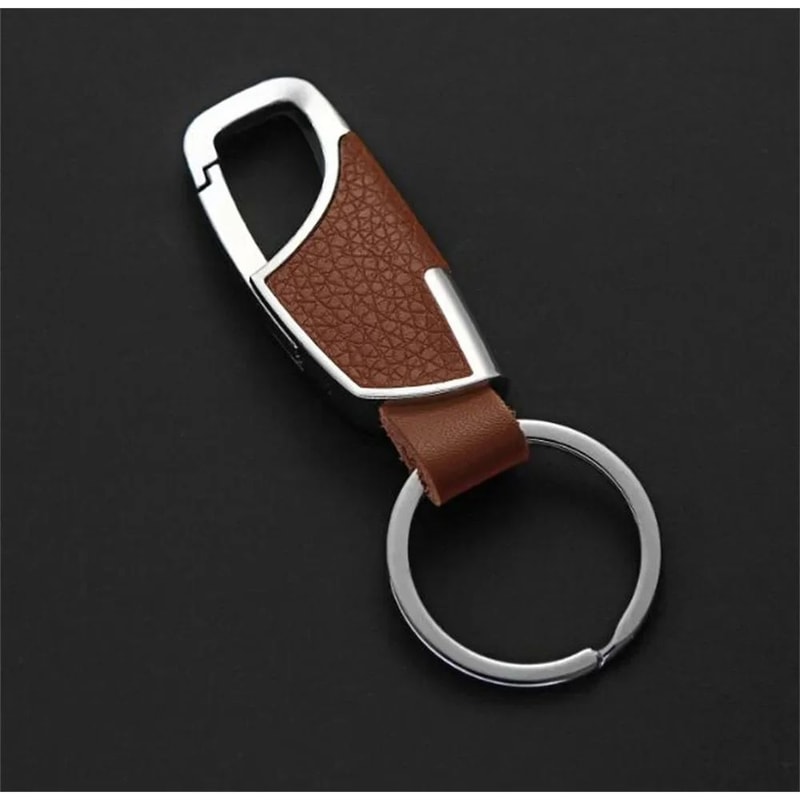 Leather Metal Keychain Stylish Car Key Ring 7
