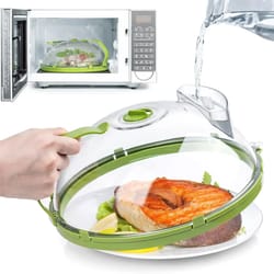 clear microwave food cover with steam vent handle