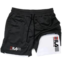 mens 2 in 1 quick dry running sports shorts