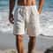 Mens Vintage Linen Drawstring Casual Summer Shorts 3