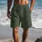 Mens Vintage Linen Drawstring Casual Summer Shorts 5