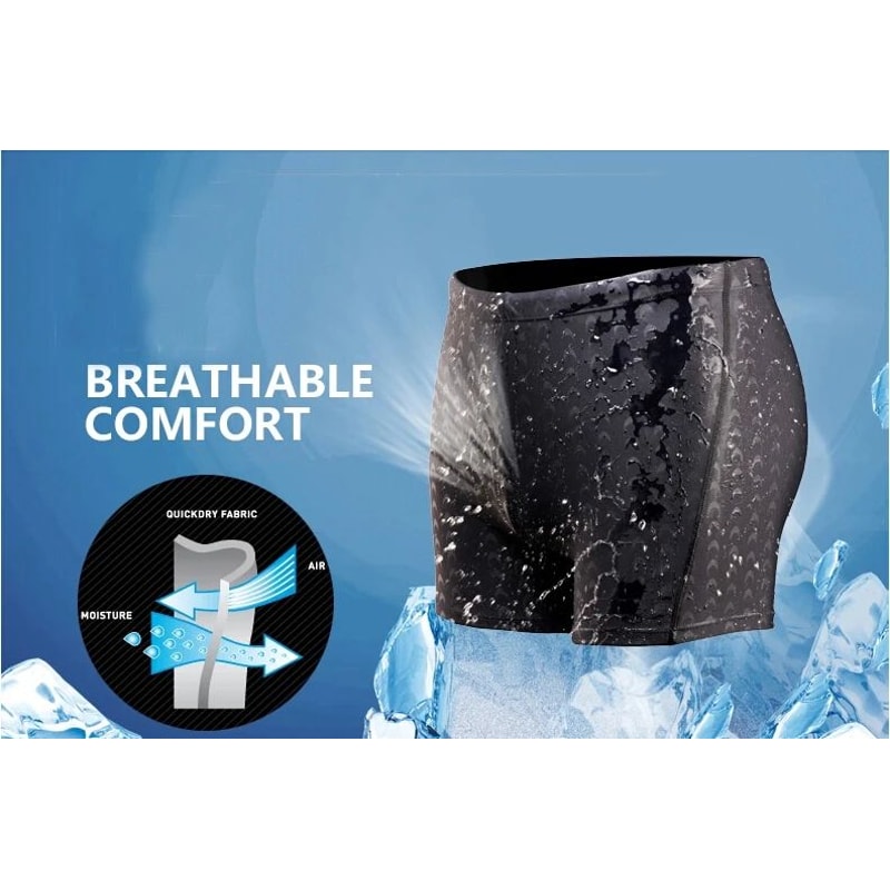 Mens Shark Print Quick Dry Swim Trunks 9