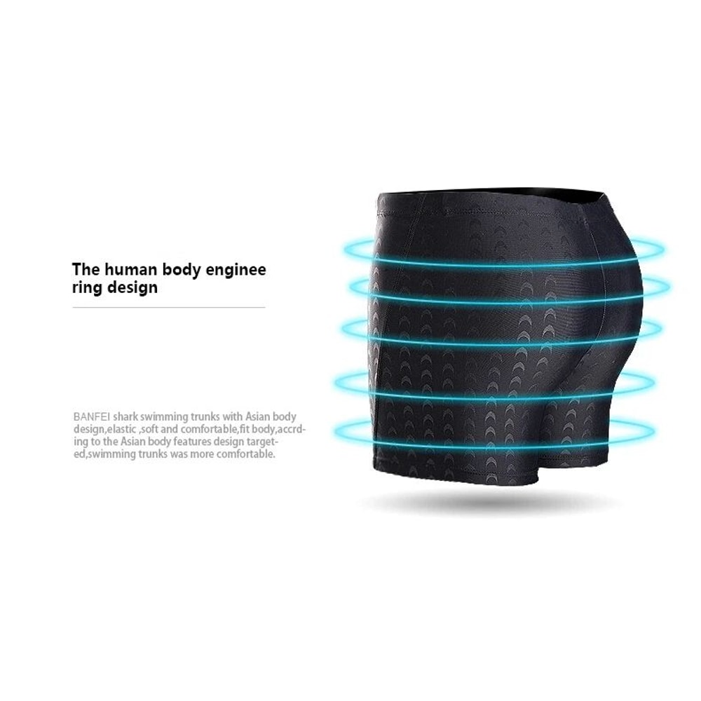 Mens Shark Print Quick Dry Swim Trunks 13