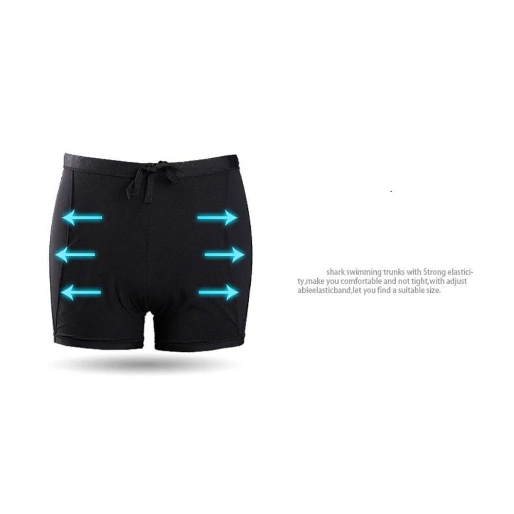 Mens Shark Print Quick Dry Swim Trunks 14