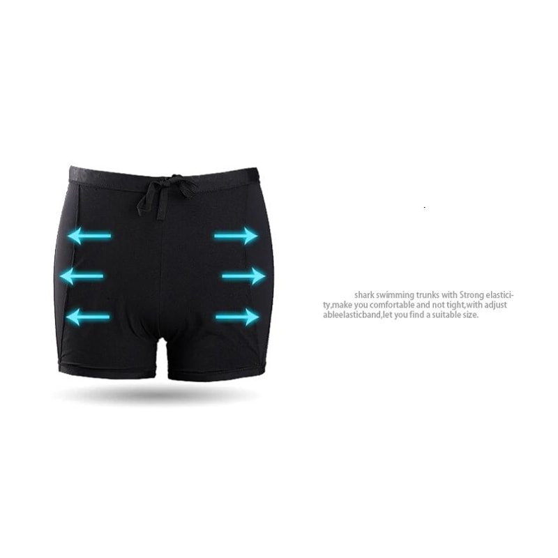 Mens Shark Print Quick Dry Swim Trunks 14