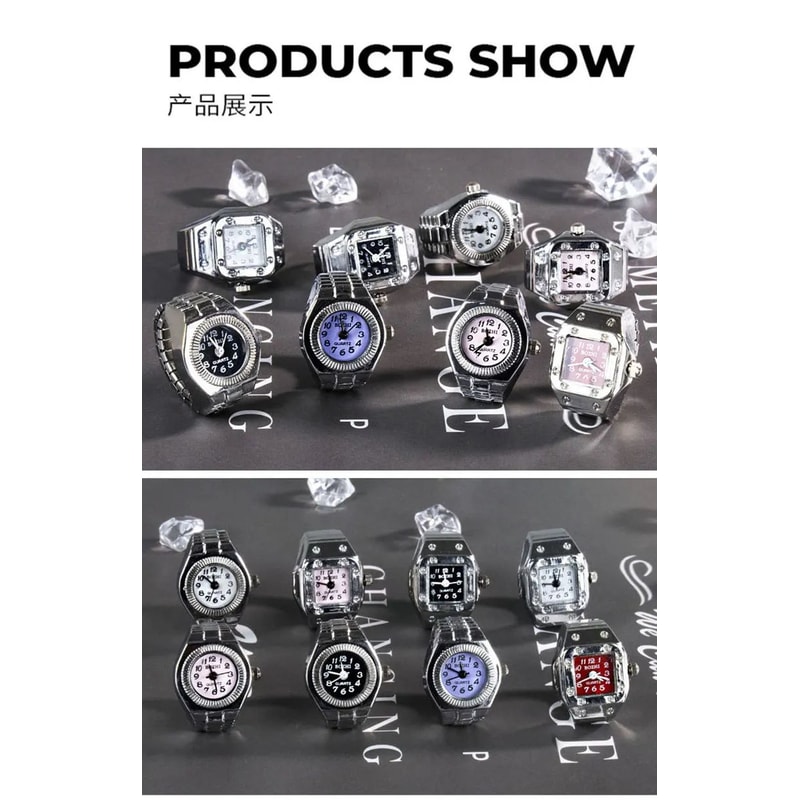 Vintage Punk Roman Numeral Finger Ring Watch 7