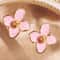 Vintage Hibiscus Flower Glaze Stud Earrings 5