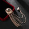 Luxury Rhinestone Tassel Brooch Pin For Men 12