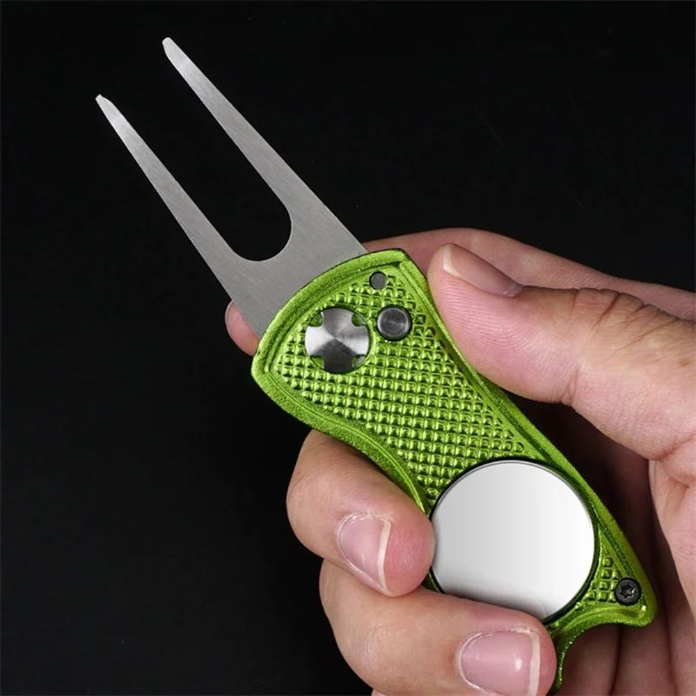 Foldable Golf Divot Repair Tool With Groove Cleaner 0
