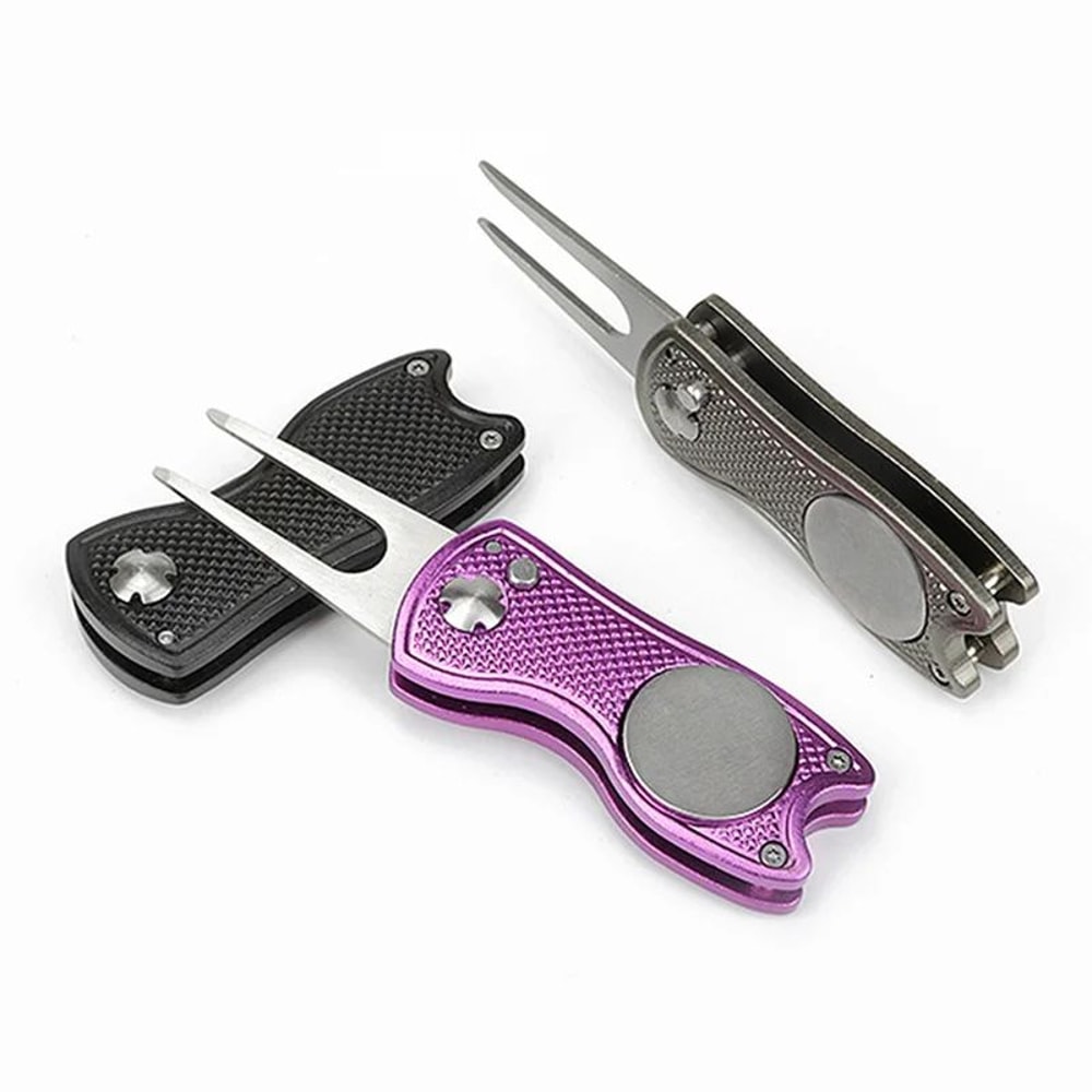 Foldable Golf Divot Repair Tool With Groove Cleaner 1