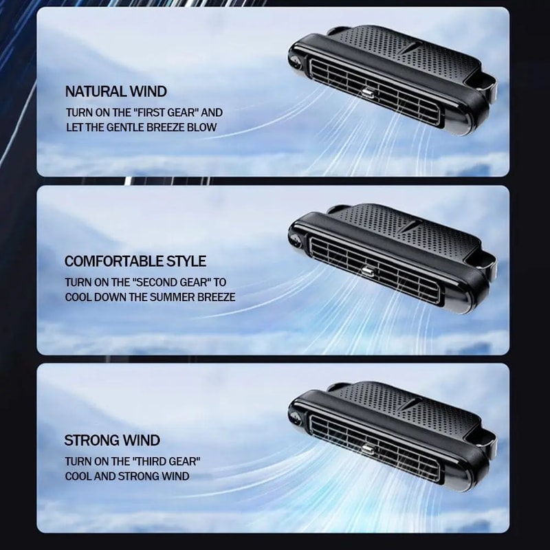 USB Car Seat Cooling Fan With 3 Speed Settings 5