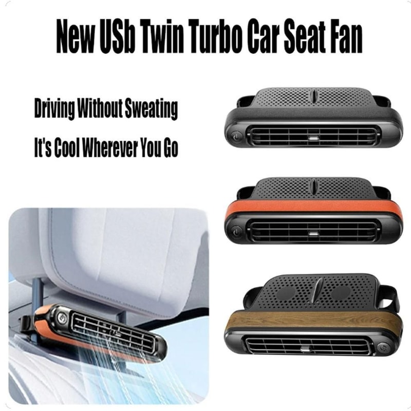 USB Car Seat Cooling Fan With 3 Speed Settings 9