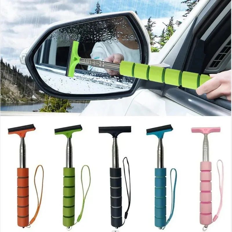 Telescopic Car Rearview Mirror Cleaning Wiper Brush 0