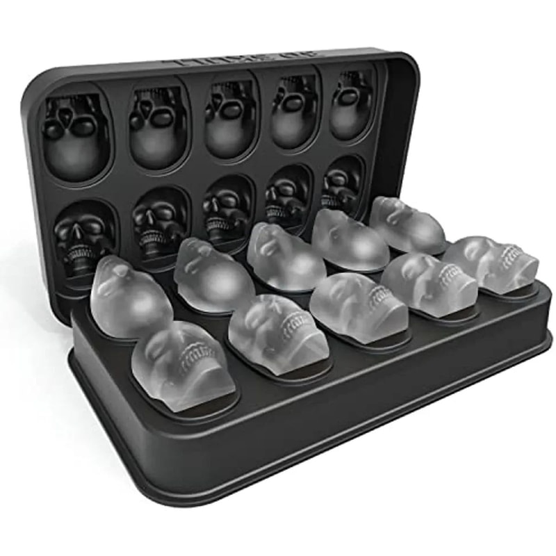 Skull Ice Cube Tray Silicone Mold With Funnel 0