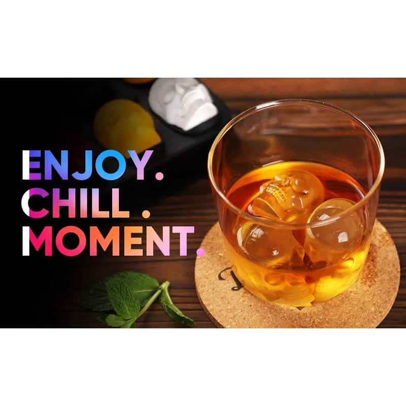 Skull Ice Cube Tray Silicone Mold With Funnel 6