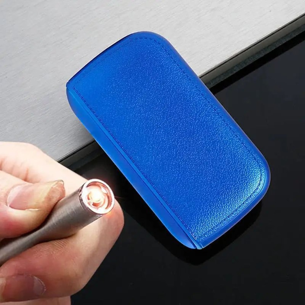 Leather Cigarette Case With USB Rechargeable Lighter 7