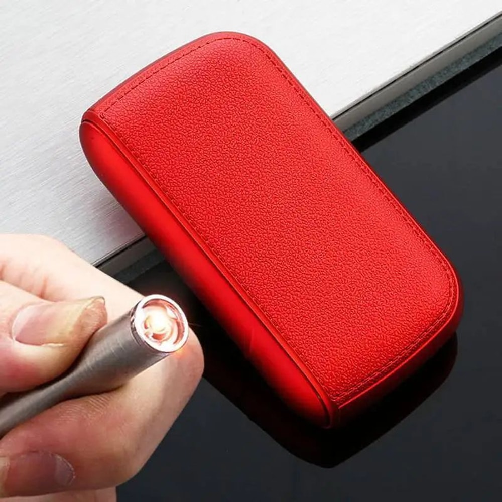 Leather Cigarette Case With USB Rechargeable Lighter 10