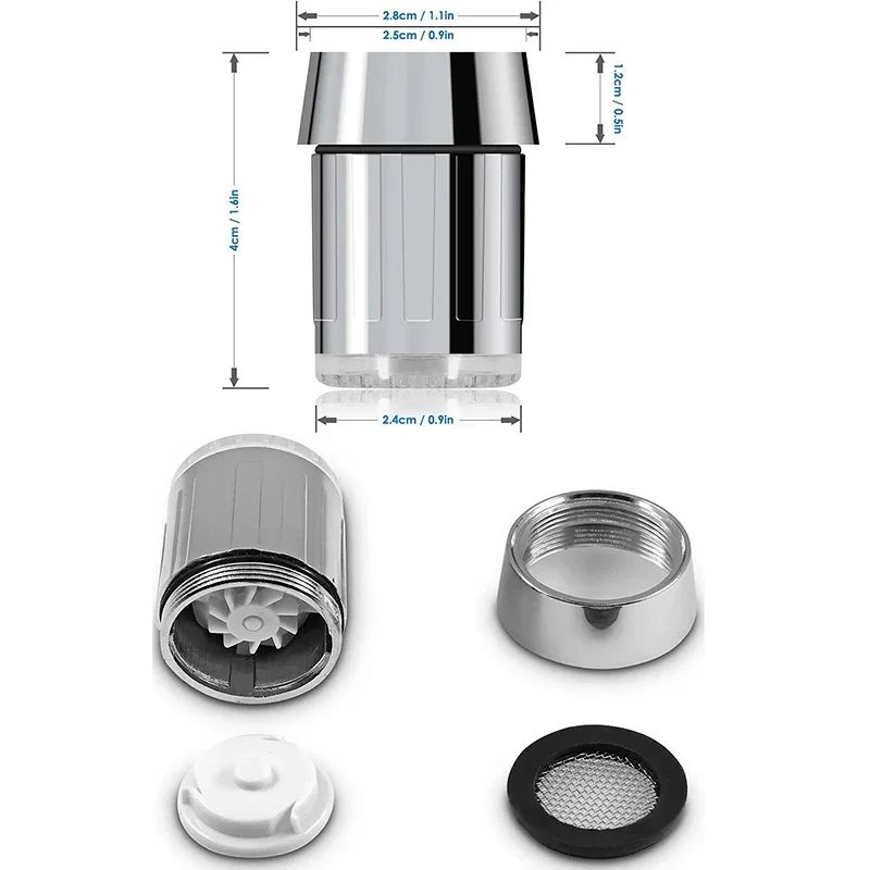 RGB LED Faucet Light 7 Color Water Glow Bathroom Lamp 3