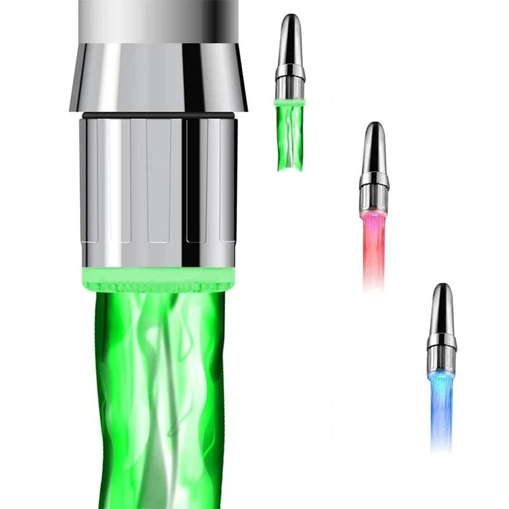 RGB LED Faucet Light 7 Color Water Glow Bathroom Lamp 7