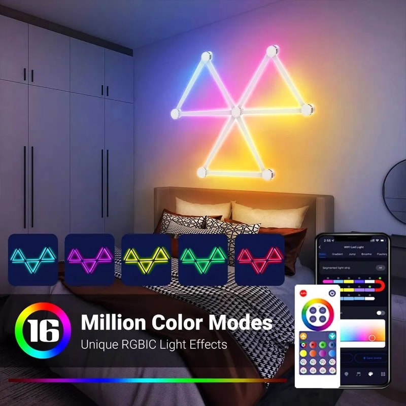 RGB Smart Wall Light Panels With Bluetooth Sound Control 1