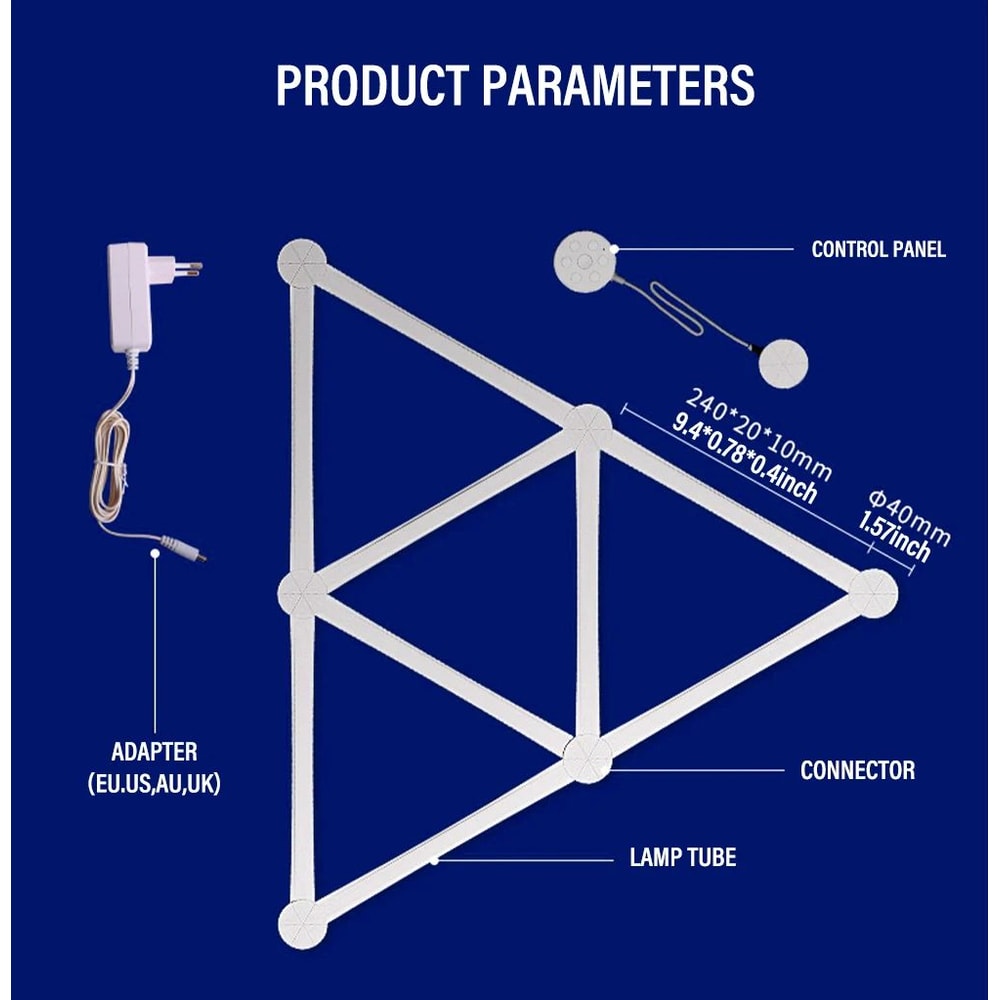 RGB Smart Wall Light Panels With Bluetooth Sound Control 6