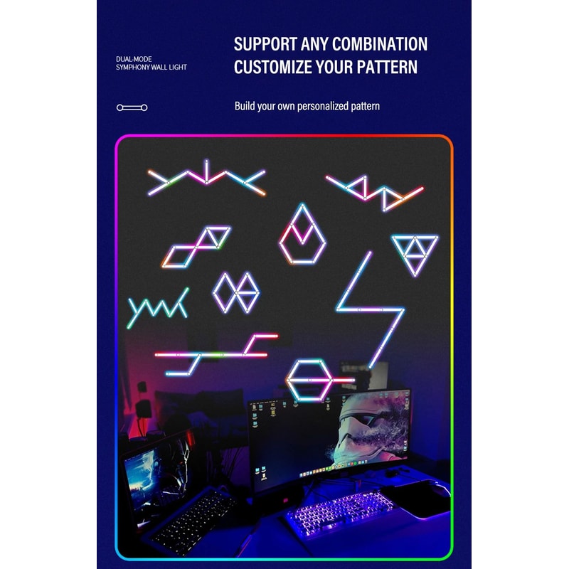 RGB Smart Wall Light Panels With Bluetooth Sound Control 8