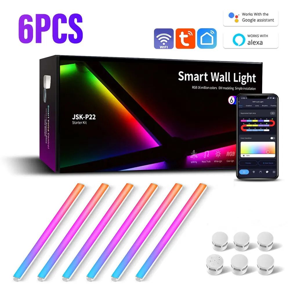 RGB Smart Wall Light Panels With Bluetooth Sound Control 9