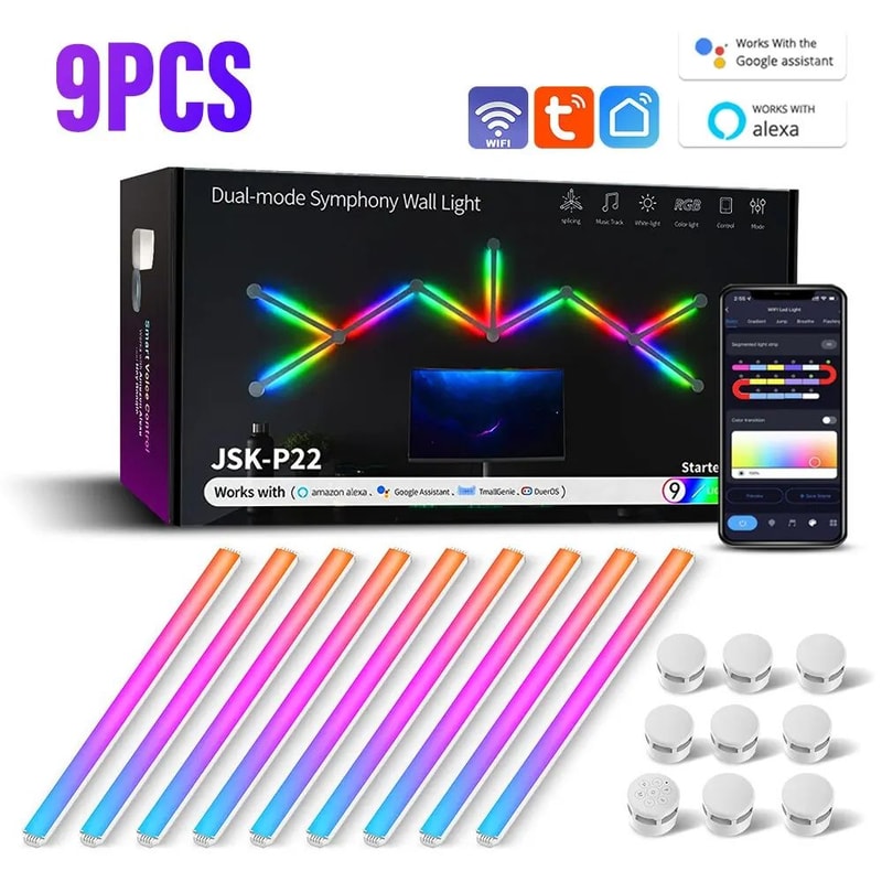 RGB Smart Wall Light Panels With Bluetooth Sound Control 10