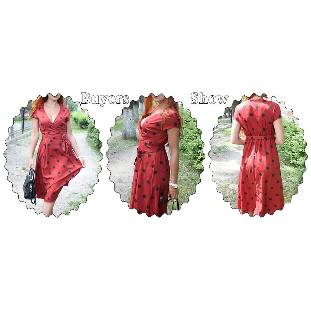 Women White Boho Polka Dot V Neck Summer Maxi Dress 3