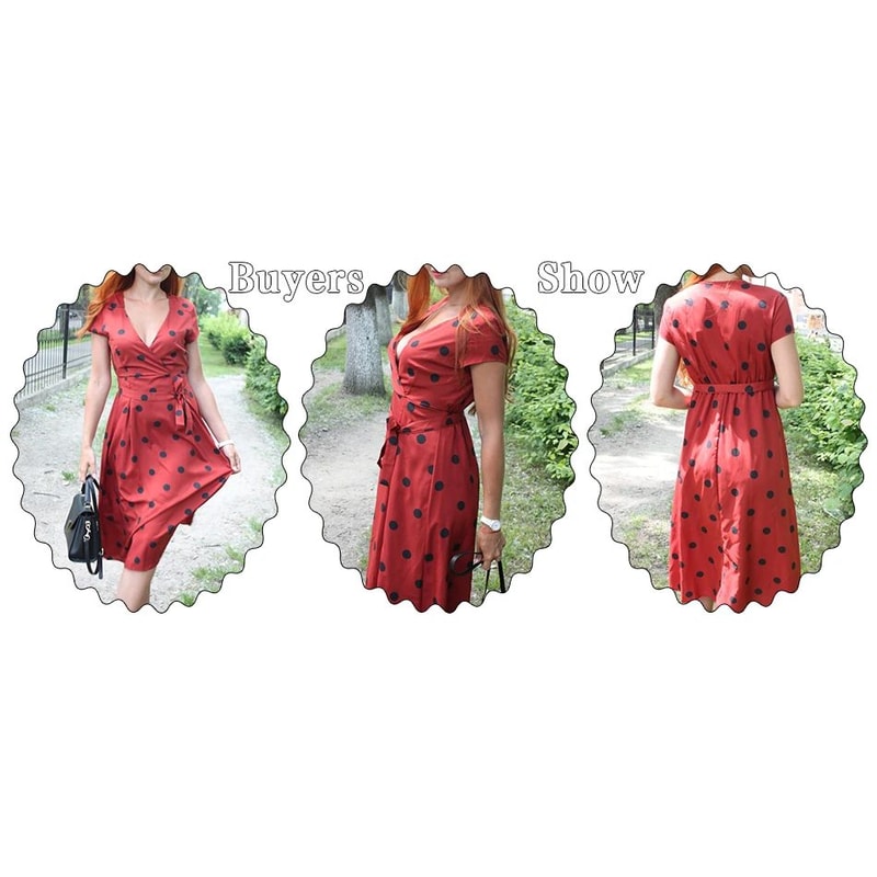 Women White Boho Polka Dot V Neck Summer Maxi Dress 3