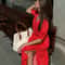 Women Red Polka Dot V Neck Casual Office Maxi Dress 2