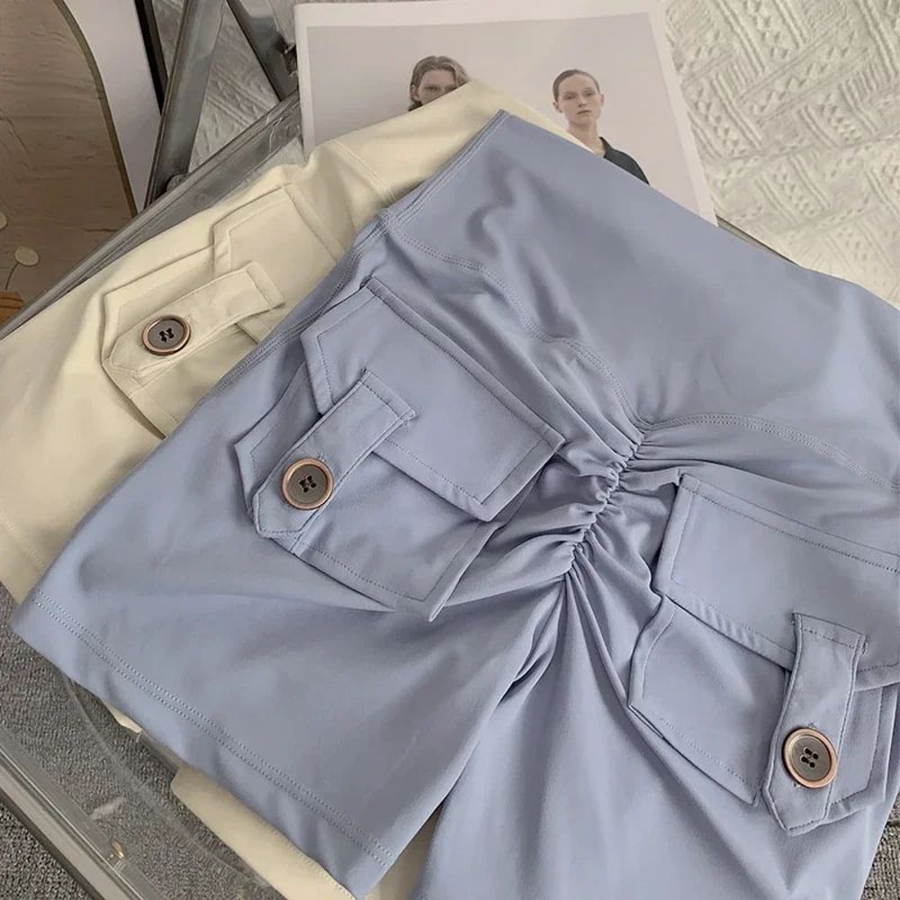 Women High Waist Peach Butt Yoga Shorts With Pocket 4