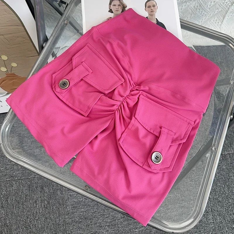 Women High Waist Peach Butt Yoga Shorts With Pocket 9