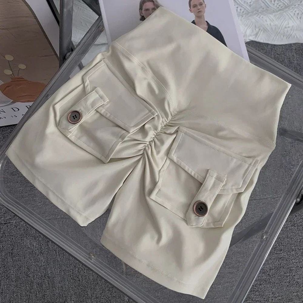 Women High Waist Peach Butt Yoga Shorts With Pocket 14